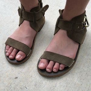 Martin Margiela Tan Nubuck Sandals w Buckle Detail